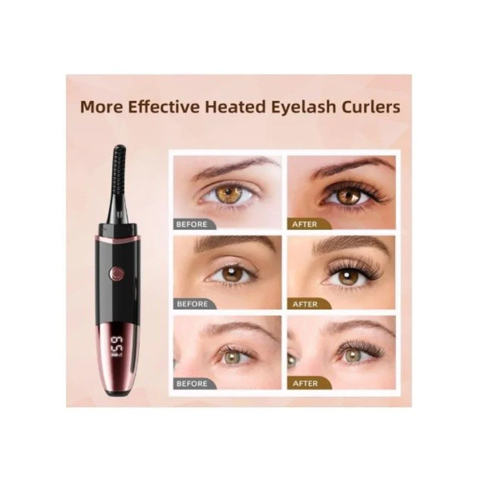 Heated Eyelash Curlers Fast Heat up Within 10s- 24 Hours Long Lasting Rechargeab
